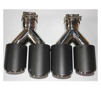 Auto Accessories 2PCS 2.5" 63mm Inlet 3.5" 89mm Outlet Carbon Fiber Exhaust Tip Universal Muffler Tips Dual Pipe Quad Tips Tail Pipe Exhaust Pipe Cap(76MM IN-101MM OUT)