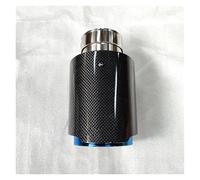 Auto Accessories Car Glossy Carbon Fiber Exhaust Tip Blue Stainless Steel Pipe Exhaust Muffler Tailpipe For Universal 1pcs Tail Pipe Exhaust Pipe Cap(63MM IN-114MM OUT)