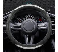 Auto Accessories For Mazda 3 For Axela 2019 2020 2021 Car Interior Steering Wheel Cover Decoration Leather Simple to instal(Bianco)