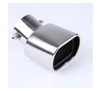 Auto Accessories Universal Square Exhaust Muffler Tip Stainless Steel Pipe Chrome Trim Modified Car Rear Tail Throat Exhause Liner Tail Pipe Exhaust Pipe Cap(Silver bend)