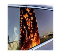 Auto Accessory 2pcs Car Center Pillar Window Film Fire Butterflies Glossy Protective Polyethylene Film