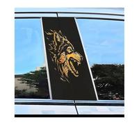 Auto Accessory 2pcs Car Door Pillar Decoration Sticker Wolf Head Scratch Protection