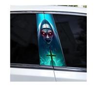 Auto Accessory 2pcs Horror Nun Stickers Car Door Pillar Stickers DIY Car Pillar Stickers Vinyl Self-Adhesive Stickers(TYPE A)