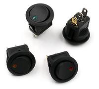 AUTO Angel Eye Dot Light 2.4 cm Car Auto Boat Round Rocker ON/Off SPST Switch 12V Toggle Rocker Switch Switches (Color : White)