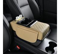 Auto Armrest Cushion for Honda Civic 9th Generation 2012-2026, Multifunctional Interior Organizer With Dual Cup Holder Phone Storage, E/Beige