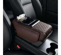 Auto Armrest Cushion for Honda Civic 9th Generation 2012-2026, Multifunctional Interior Organizer With Dual Cup Holder Phone Storage, D/Brown