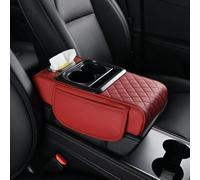 Auto Armrest Cushion for Honda Civic 9th Generation 2012-2026, Multifunctional Interior Organizer With Dual Cup Holder Phone Storage, B/Red
