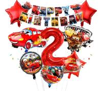 Auto Birthday Party Decorations 2rd for Boys Girls- Wheels Foil Balloons Happy Birthday Car Party Decorations Racing Theme Helium Balloons for Kids Baby Shower Christmas Party Supplies Ballon