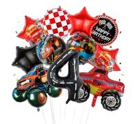 Auto Birthday Party Decorations 4th for Boys- Wheels Foil Balloons Happy Birthday Car Party Decorations Racing Helium Balloons for Kids Baby Shower Christmas Background Supplies Ballon
