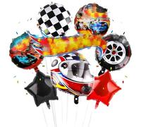 Auto Birthday Party Decorations for Boys Girls, Racing Theme Foil Balloons Happy Birthday Car Party Decorations Racing Theme Helium Balloons for Kids Shower Christmas Party Supplies