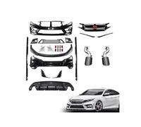 Auto Body Kit PP Injection Molding Front Rear Bumper Lip Side Skirt Back Spoiler Splitter For Civic 10th Sedan