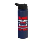Auto Body Painter At Work Automotive Car Paint Technician Stainless Steel Insulated Water Bottle