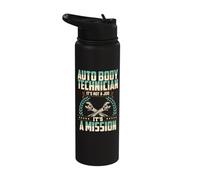 Auto Body Technician It's A Mission Painter Funny Apparel Stainless Steel Insulated Water Bottle