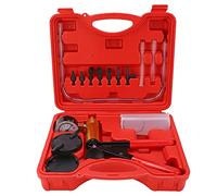 Auto Brake Bleeding Kit, Multifunctional Vacuum Pump Tester Gauge, Brake and Fuel Line Bleeding, Hand Held Manual Brake Fluid Bleeder Tool with Carrying Case