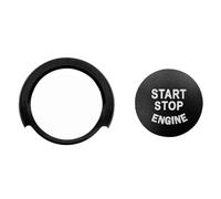 Auto Button Covers Compatible With BMW F30 F32 F33 F34 F36 Car Engine Start Button Stickers Ignition Key Ring Trim Cover Interior Decoration(Black)