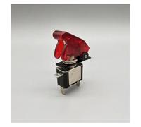 Auto Car Boat Truck Illuminated Led Toggle Switch with Aircraft Flip Up Cover Guard Red Blue Green Yellow White 12V20A IDGTTLDF(A set of Red)