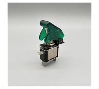 Auto Car Boat Truck Illuminated Led Toggle Switch with Aircraft Flip Up Cover Guard Red Blue Green Yellow White 12V20A IDGTTLDF(A set of Green)