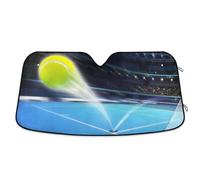 Auto Car Front Sunshade Foldable Visor Vehicle Blocker UV Rays Windshield Automobile Window Heat Screen Protector Cover M Print Flying Tennis Ball on a Blue Court
