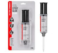 Auto Choice Clear Epoxy Glue 25ml PMEGC25 - High Strength 6300 PSI Adhesive, Heat Resistant to 120°C, Dual Cartridge with Mixing Nozzle