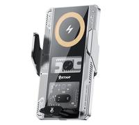 Auto Clamp 66w Silent - Fast Charging Phone Holder, Car Wireless Charger, Intelligent Sensor Mount | Quiet Motorized Grip Automatic Electronic Power Cradle For Mobile Device Road Travel