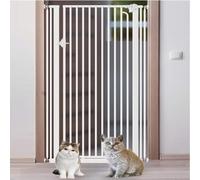 Auto-Close Extra-long Pet Fence, Suitable For Indoor Safety For Dogs And Cats, White Metal Pet Fence.(Width 82-86cm)