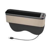 Auto Console Side Box - Car Storage Box, Seat Space Filling | Car Seat Box with USB Fast Charger and LED Light for Car