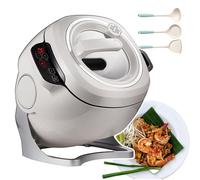 Auto Cooking Wok Fried Rice Machine, Drum Food Processor - Automatic Rotation,3 Gears Adjustable, Drum Type Stir Frying Machine- 3 Cooking Utensils, for Stir Frying,Stewing,Cooking