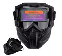 Auto-Darkening Welding Helmet - Full Face Protective Welding Mas-k | Anti-Glare Heat-Insulated Eye Shield | Breathable Split Design | Face Cover for Weldding Safety