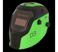 Auto Darkening Welding Helmet - Shade 9-13 - Green