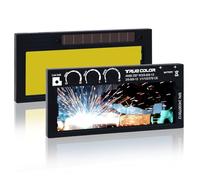 Auto Darkening Welding Lens 2x4 1/4, Variable Shade 5-13, True Color Technology, Adjustable Sensitivity/Recovery Time/Shade Range, Fit Most Pancake and Pipeliner Welding Hoods. (Gold)