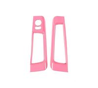 Auto Decoration Interior For FIAT For Abarth For 500 2010-2022 ABS Car Rearview Mirror Adjustment Switch Door Storage Box Panel Stickers(Pink)