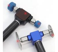 Auto Dent Repair Hammer with Carbon Fiber Rod and Cowhide Metal Pads Including 2 Replacement Heads for Body Dent Fix (black (Blue (long))