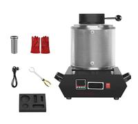 Auto Digital Metal Melting Furnace,Electric Smelting Furnace Tools,Casting Refining Machine With Graphite Crucible 1/2/3 Kg, For Gold Silver Aluminum Copper Metal Scrap(With-netting,3kg)