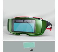 Auto-Dimming Welding Mask, 1 Pack Splash-Proof Solar-Powered True Color Lens UV Protection for Electric and Gas Welding Professionals(Classic + 10pcs)