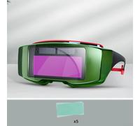 Auto-Dimming Welding Mask with Solar Power, Splash-Proof & UV Protective Lens for Electric/Gas/Argon Welding, Adjustable Headband, Lightwe(True Color + 5 PCS)
