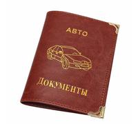 Auto Driver License Bag Practical PU Leather Driving Documents Card Holder with 4 Transparent Inner Pages for Busy Commuters (Brown)