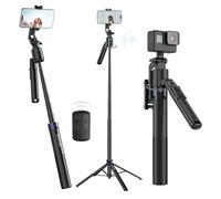 Auto Face Tracking Gimbal Tripod 360 Rotation, Selfie Stick with Remote for iPhone, Android, Miniature Camera, 70in Phone Tripod Stand for Content Creation Vlogging, Live Streaming