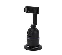 Auto Face Tracking Phone Holder, 360 Degree Rotatable Desktop Phone Holder for Vlogging Live Streaming, No App Required, Support Gesture Control, Rechargeable Black