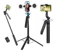 Auto Face Tracking Selfie Stick Tripod for iPhone&Android, 360° Rotation Phone Holder Stand with Remote&Fill lights, 71'' Phone Camera Tripods Stand for Content Creator Tiktok Vlog Video Recording