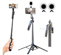 Auto Face Tracking Selfie Stick Tripod for iPhone with Light,360 Rotation That Follows Your Movement, Phone Camera Tripod Stand with Remote for Content Creator Vlog Live Stream Video Recording
