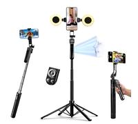 Auto Face Tracking Selfie Stick Tripod for iPhone with Light 360 Rotation That Follows Your Movement 70" Phone Camera Tripod Stand with Remote for Content Creator Vlog Live Stream Video Recording