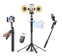 Auto Face Tracking Selfie Stick Tripod for iPhone with Light 70.9" Phone Camera Tripod Stand 360 Rotation Follows Your Movement with Wireless Remote for Content Creator Vlog Live Stream Video Record