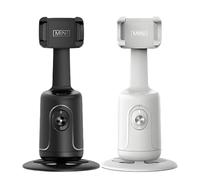 Auto Face Tracking Stand - 2 Pack Smart AI Facial Recognition & Tracking Phone Holder, 360 Rotation Fast Face & Object Trackiing, Gesture Control, No App, Rechargeable, for Vlog, Live or Video Record