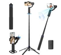 Auto Face Tracking Tripod 360° Rotating, Modular Selfie Stick Kits with Base, Remote and Gesture Control, 70in Phone Stand for Vlogging, Live Streaming, YouTube, TikTok