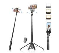Auto Face Tracking Tripod & 360° Rotating Selfie Stick with Light, Smart AI Motion Sensor, Facial Recognition, 1-Axis Gimbal Stabilizer Phone Holder for iPhone/Android, TikTok Video Recording/Vlog