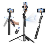 Auto Face Tracking Tripod 360° Rotation with Stand, 70.9" Motion Sensor Phone Tripod Stand, No App, Gesture Control, Smart Face Body Auto Tracking Selfie Stick Tripods for Video Record/Live Streaming