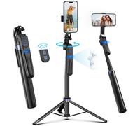 Auto Face Tracking Tripod 360 Rotation with Stand,Android and iPhone Tripod Holder with Remote and Gesture Control, No App,Built-in Tracking Camera Selfie Stick for Vlog Video Recording Tiktok
