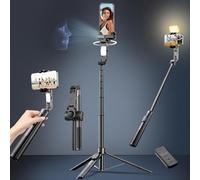 Auto Face Tracking Tripod for iPhone with Light 360 Rotation Gimbal Stabilizer That Follows Your Movement 78.7" Selfie Stick Camera Stand with Remote for Content Creator Vlog Live Stream Video Record