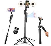 Auto Face Tracking Tripod for iPhone with Light 70.9” Selfie Stick Tripod Stand Follows Your Movement 360°Phone Camera Tripod with Wireless Remote for Content Creator Vlog Live Stream Video Recording