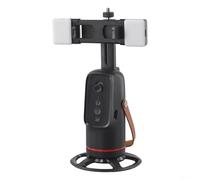 Auto Face Tracking Tripod for Smartphones 65 90mm, 360 Degree Rotation, Rechargeable Battery with 2 5 3 Hours Runtime, No App Needed (Q03V double lights)